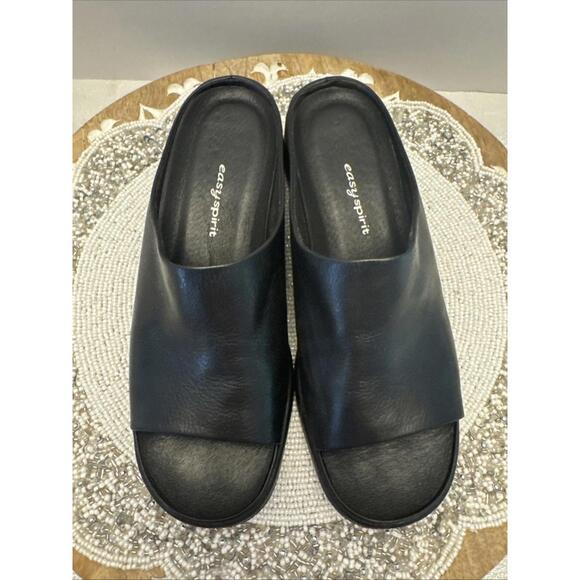 Women’s Easy Spirit Alonso Black Leather Slip On Shoes Size 8 M - Picture 2 of 8